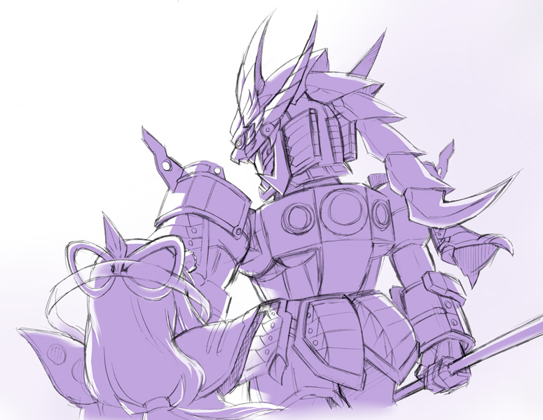 back, chousen_qubeley, diao_chan, gundam, hair_ornament, hair_tie, halberd, kagura_(f-15_eagle)