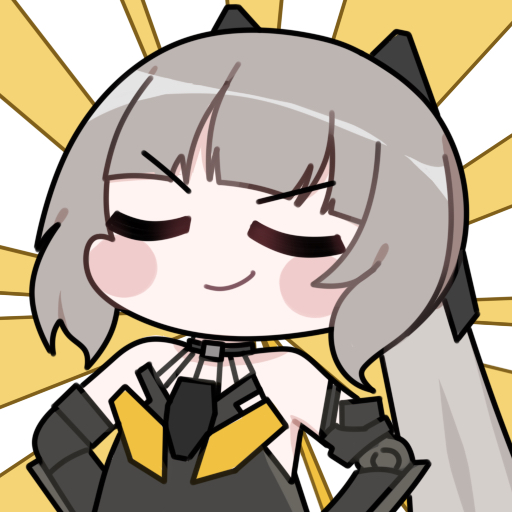 1girl, bare_shoulders, chibi, chibi_only, chinese_commentary, closed_eyes, commentary_request, euyueuy, hair_ornament, long_hair, mechanical_arms, nanami:_pulse_(pgr), nanami_(pgr), official_art, punishing:_gray_raven, simple_background, smug, solo, upper_body, v-shaped_eyebrows, white_background