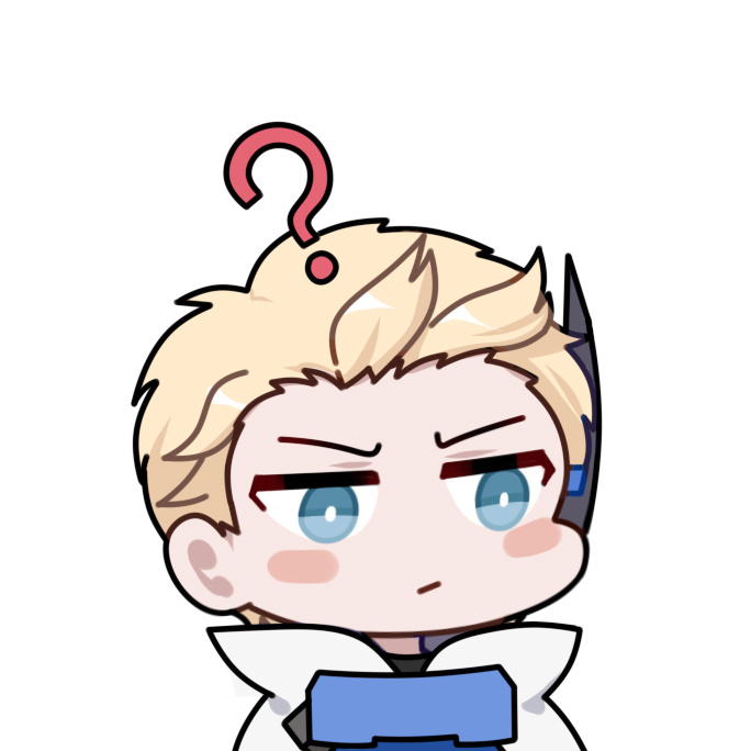 1boy, blonde_hair, blue_eyes, bright_pupils, chibi, chibi_only, chinese_commentary, chrome:_arclight_(pgr)