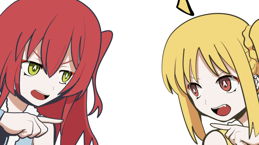 2girls, a_ja_nai_ka_(vocaloid), blonde_hair, bocchi_the_rock!, highres, ijichi_nijika, kita_ikuyo, long_hair