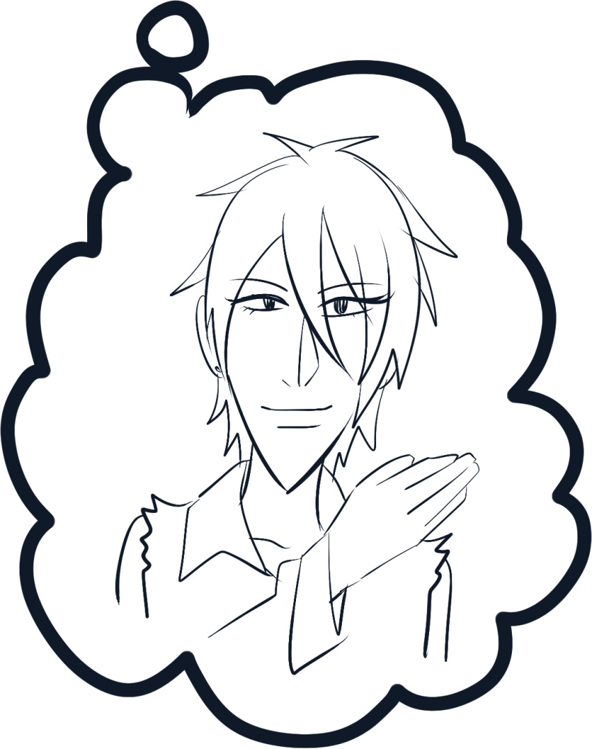 1boy, character_request, check_character, closed_mouth, collarbone, collared_shirt, cropped_torso, earrings