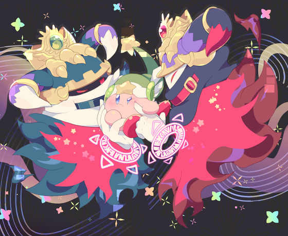 ^_^, annoyed, belt, belt_buckle, belt_collar, black_background, black_scarf, blue_belt