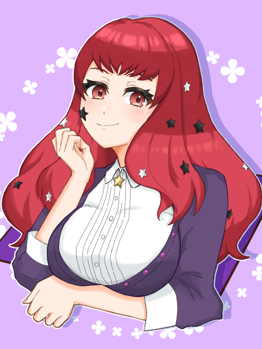 1girl, breasts, closed_mouth, facial_mark, fire_emblem, fire_emblem_engage, hair_ornament, highres