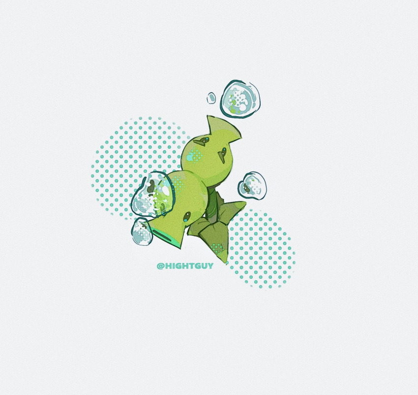 artist_name, blue_eyes, bubble, commentary, from_above, halftone, hashtag-only_commentary, highres