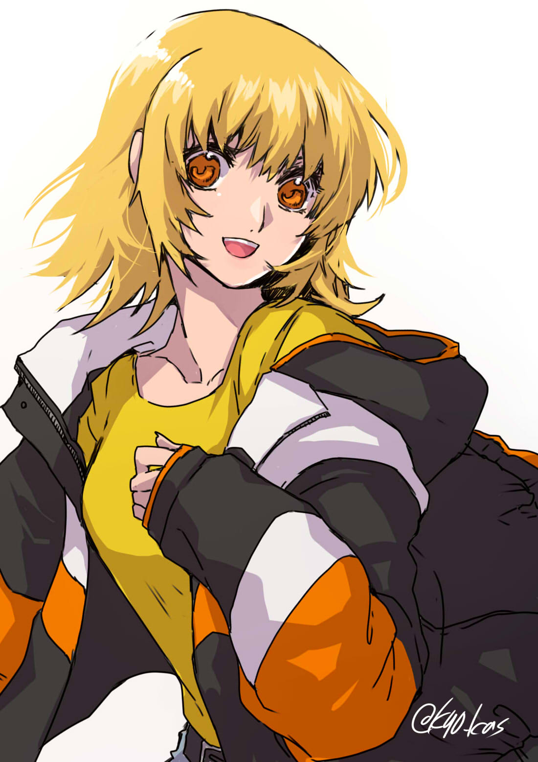 1girl, black_jacket, blonde_hair, cagalli_yula_athha, casual, gundam, gundam_seed, gundam_seed_freedom