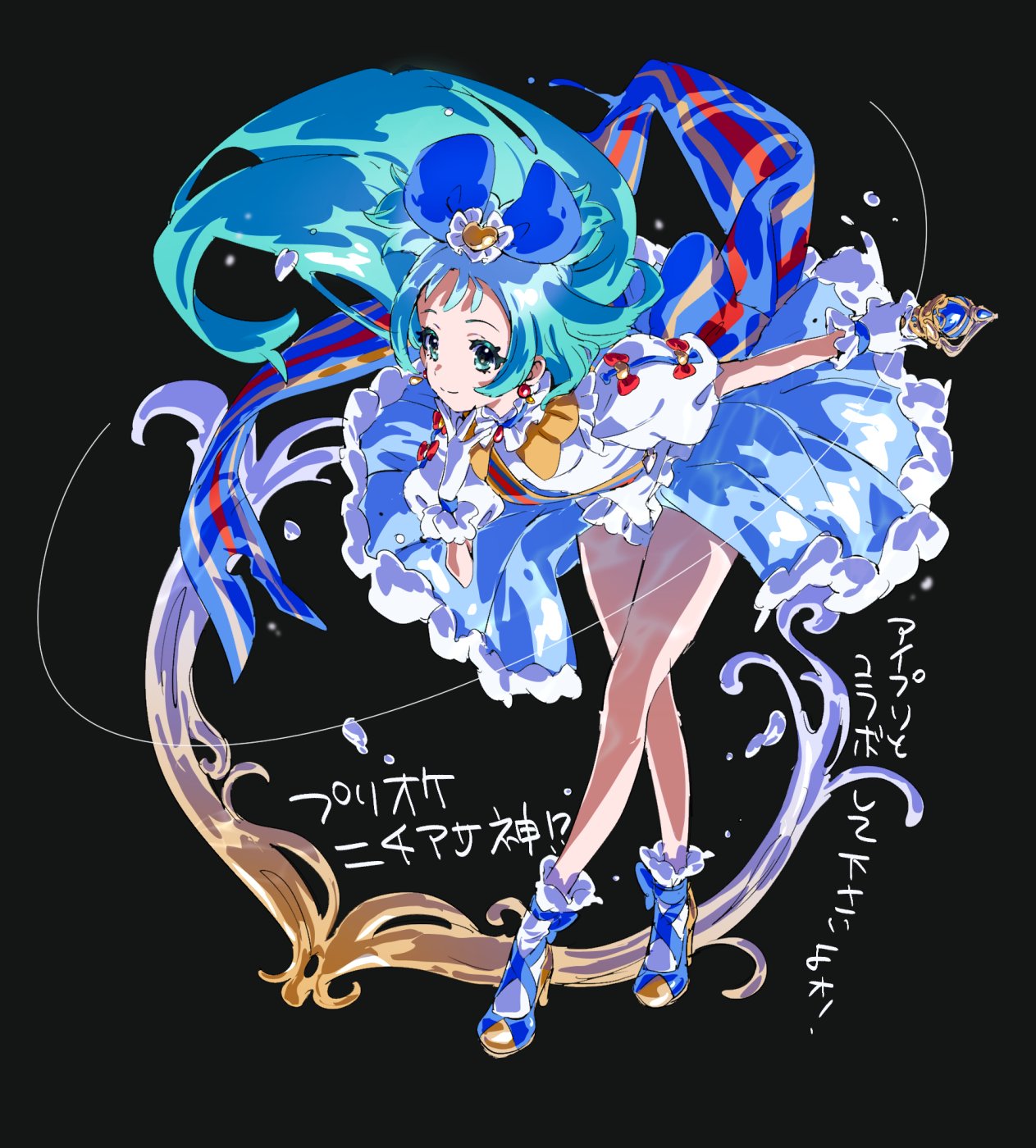 aqua_eyes, aqua_hair, blue_hair, breasts, gloves, high_heels, highres, leotard