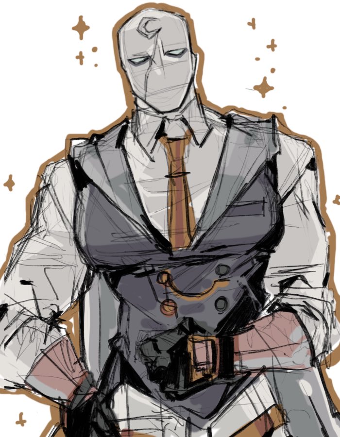 1boy, black_gloves, black_vest, clenched_hand, collared_shirt, commentary_request, crescent_moon, dotori_012