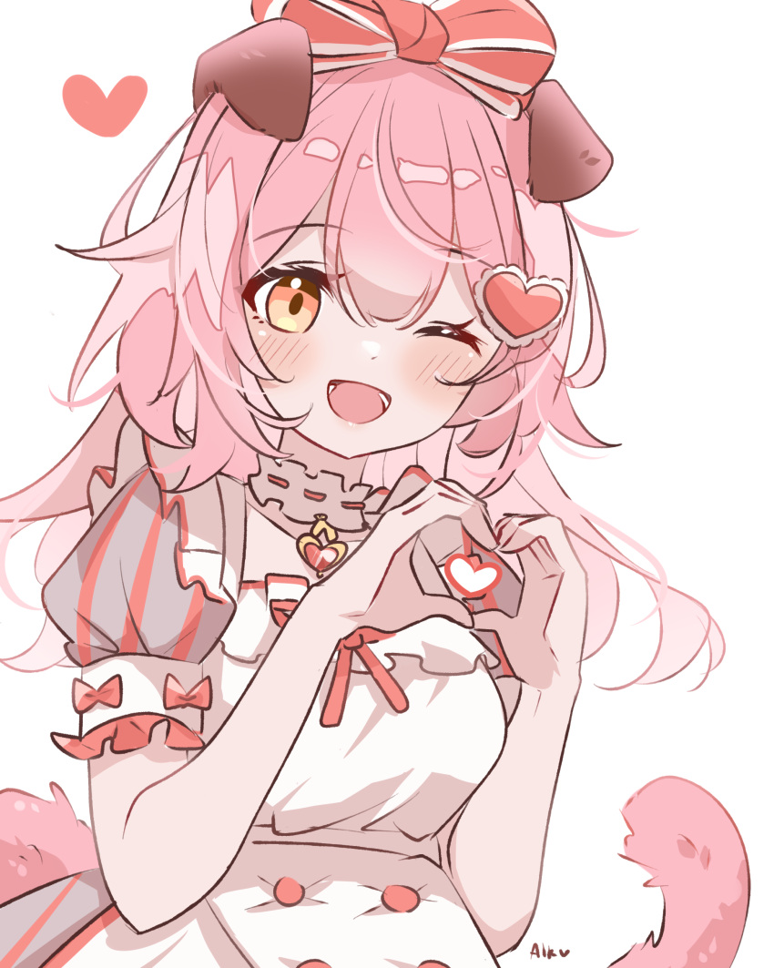 1girl, ;d, absurdres, alkaru, animal_ears, arknights, blush, bow