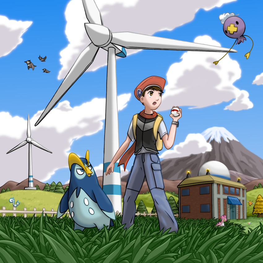 combee, drifloon, hhrb, mt._coronet, pachirisu, poke_ball, pokemon, pokemon_(creature)