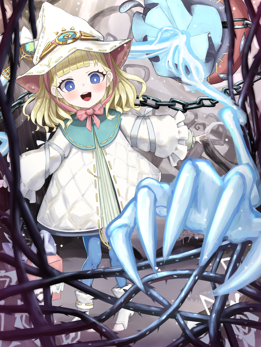 1girl, blonde_hair, blue_eyes, blue_pantyhose, blush, child, coat, diabellze_the_original_sinkeeper