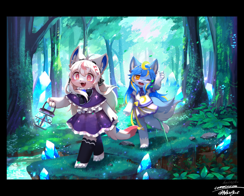 2girls, arm_at_side, arm_up, barefoot, behind_another, black_border, black_bow, black_bowtie