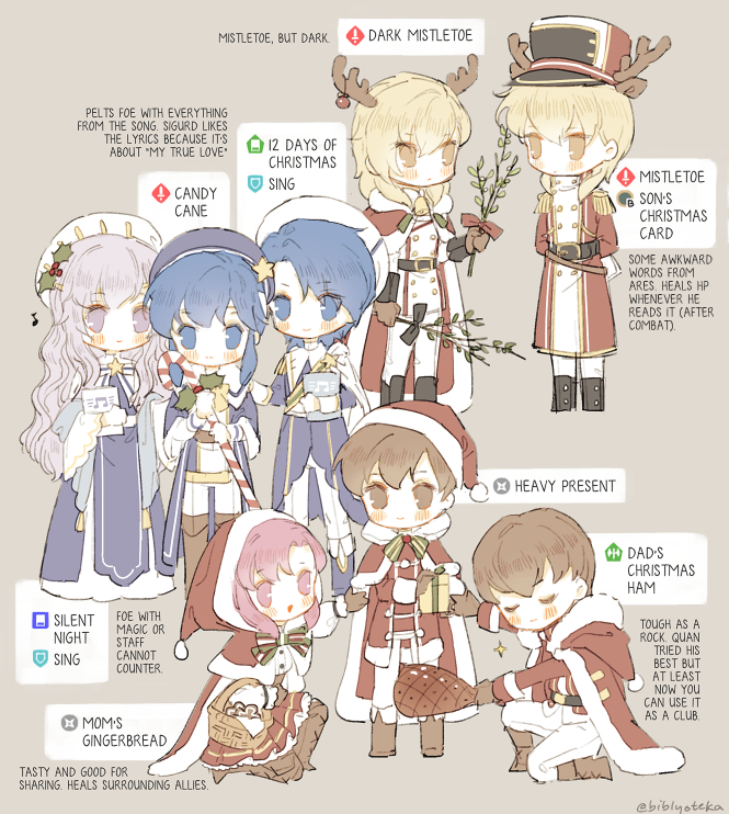2girls, 6+boys, :d, alternate_costume, antlers, ares_(fire_emblem), arm_up, arms_behind_back