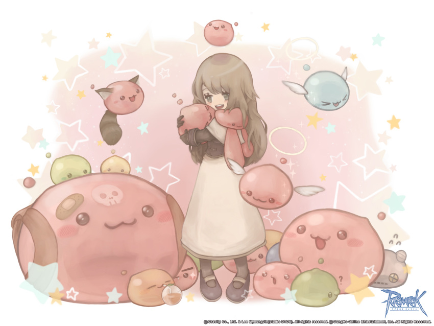 >_<, 1girl, :3, acolyte_(ragnarok_online), angeling, animal_ears, archangeling, blush