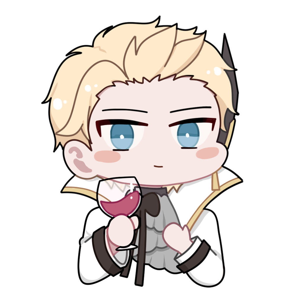 1boy, ascot, blonde_hair, blue_eyes, bright_pupils, chibi, chibi_only, chinese_commentary