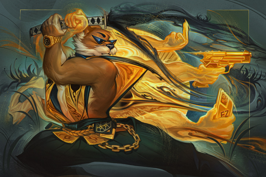 1boy, absurdres, animal_ears, black_pants, claws, closed_mouth, dog_boy, dog_ears