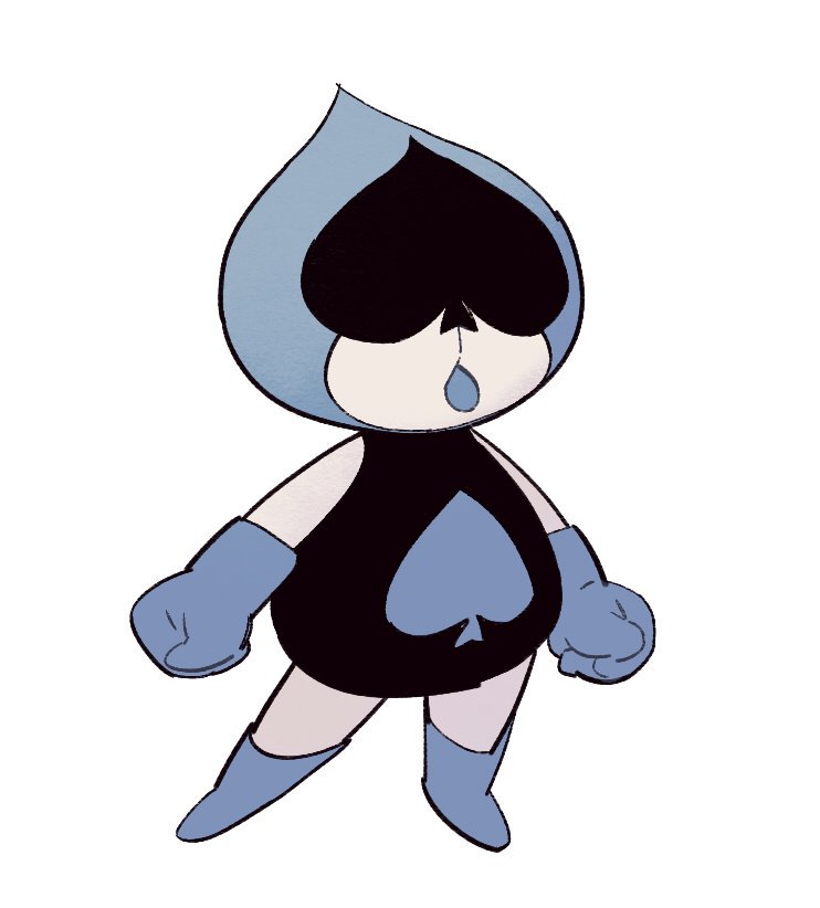 1boy, ace_(playing_card), ace_of_spades, allhailjotman, arms_at_sides, blue_footwear, blue_gloves, blue_tongue