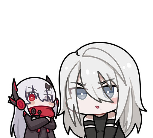 2girls, a2_(nier:automata), alpha_(pgr), black_jacket, blue_eyes, bright_pupils, chibi, chibi_only