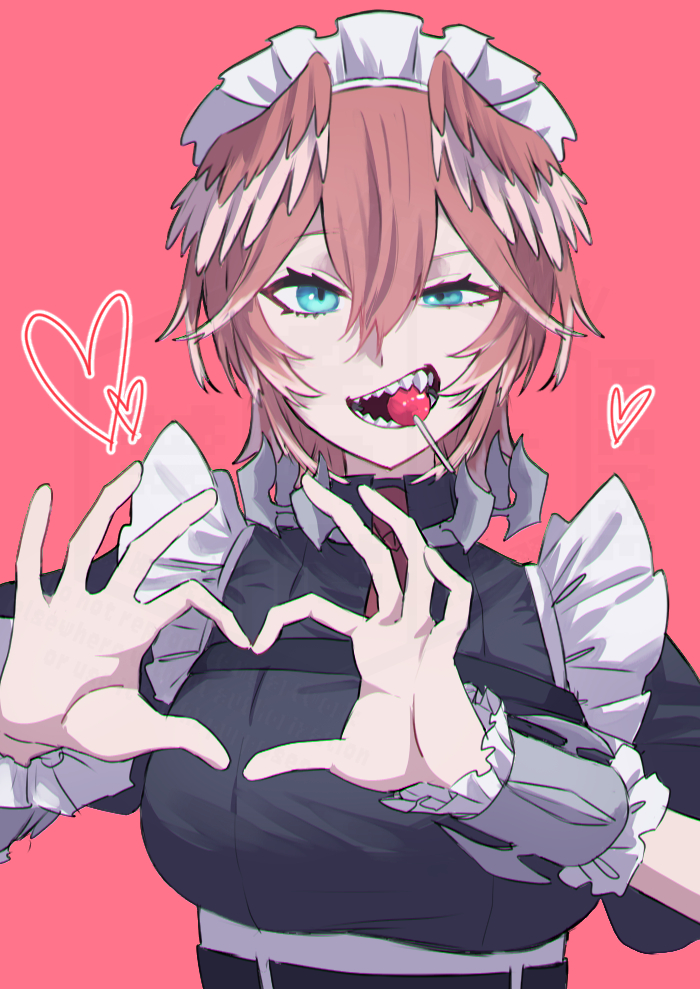 1girl, alternate_costume, black_dress, blue_eyes, breasts, candy, collar, collared_dress