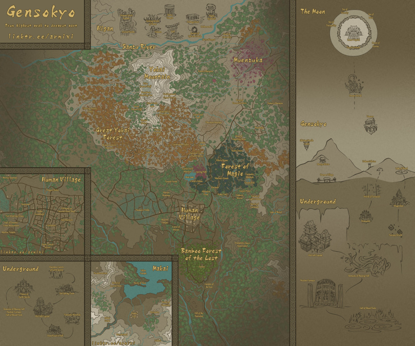 absurdres, armixi06, bamboo, bamboo_forest, castle, forest, gensokyo, hakurei_shrine