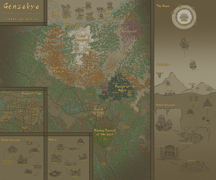 absurdres, armixi06, bamboo, bamboo_forest, castle, forest, gensokyo, hakurei_shrine