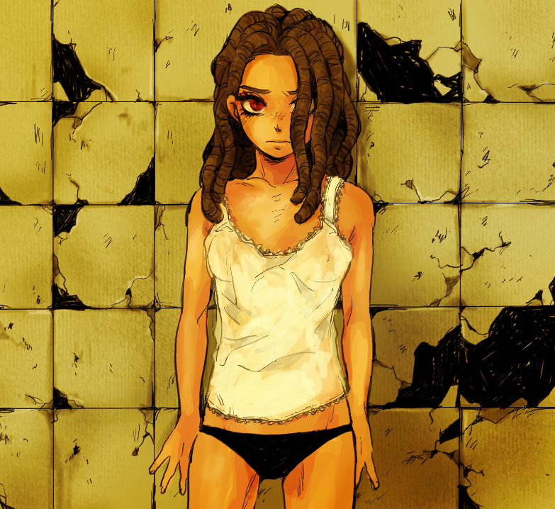 brown_hair, dreadlocks, genderswap, hairlocs, inazuma_eleven, inazuma_eleven_(series), kidou_yuuto, panties