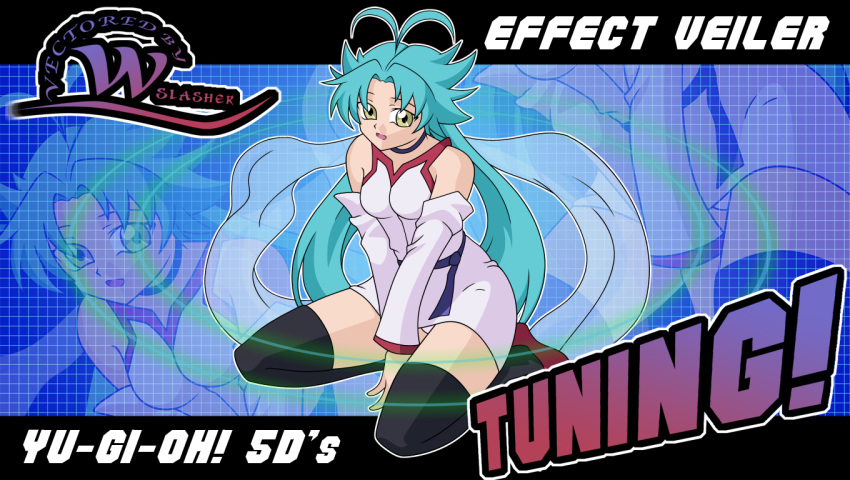 breasts, effect_veiler, green_hair, huge_breasts, legs, panties, scarf, skirt