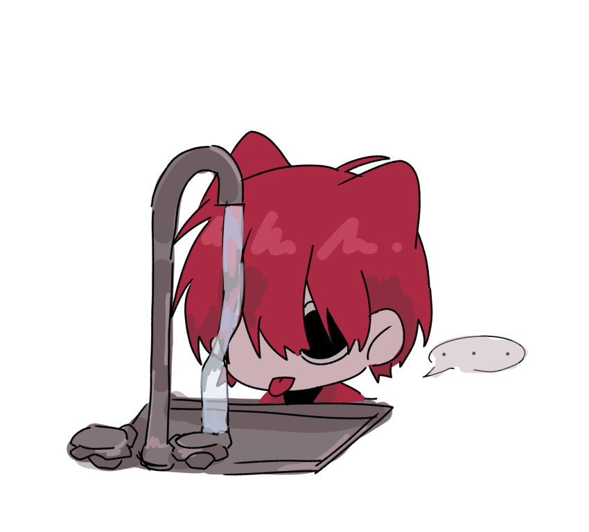 ..., 1boy, animal_ears, cat_boy, cat_ears, cat_under_faucet_(meme), chibi, commentary