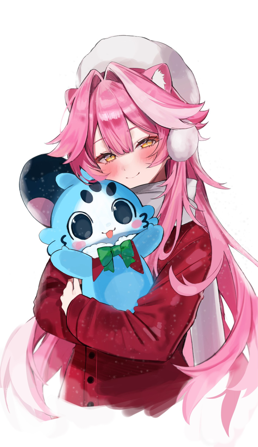 1girl, absurdres, alternate_costume, animal_ears, blush, chattino_(raora_panthera), closed_mouth, coat