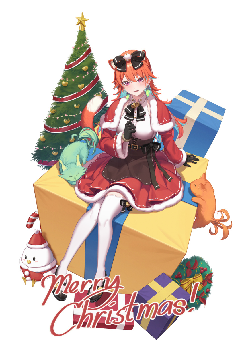 1girl, absurdres, alternate_costume, animal_ear_fluff, animal_ears, bell, belt, black_belt