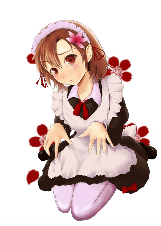 1girl, azuki_cha, bad_id, boku_wa_tomodachi_ga_sukunai, bow, brown_eyes, brown_hair, flower