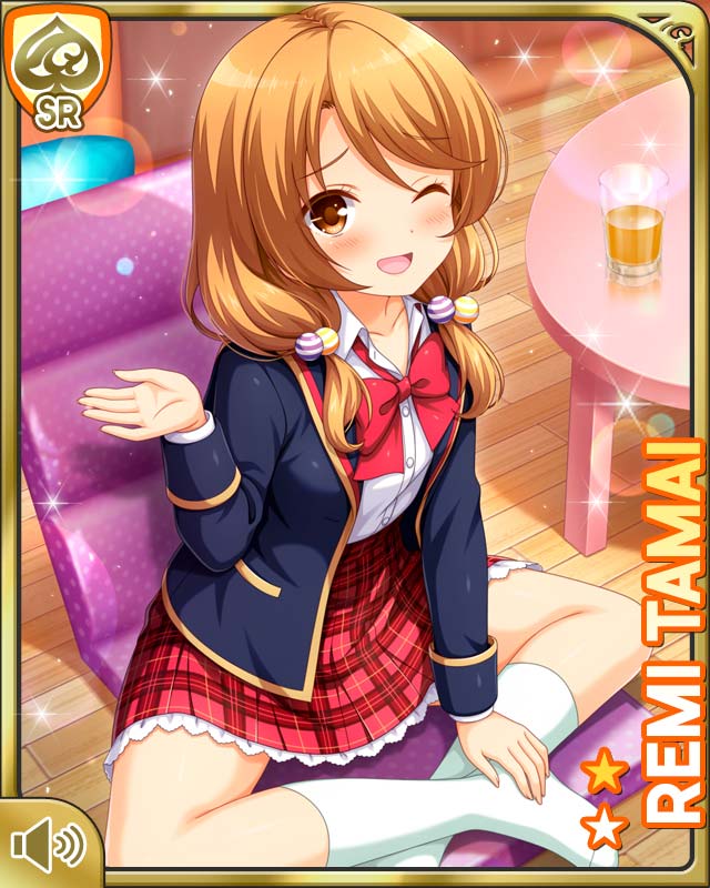 blazer, blush, bow, bowtie, breasts, brown_eyes, brown_hair, frilled_skirt