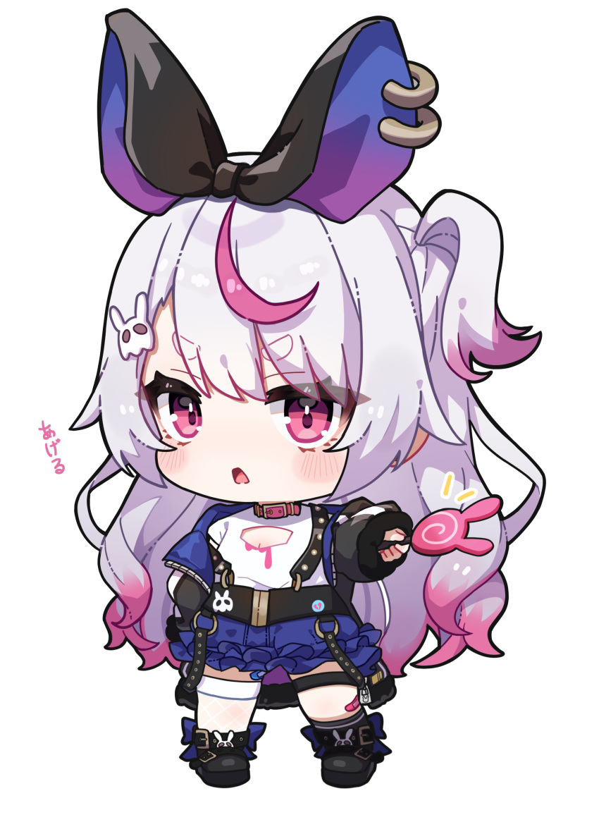 1girl, absurdres, chibi, full_body, gradient_hair, highres, kiwipodo, looking_at_viewer