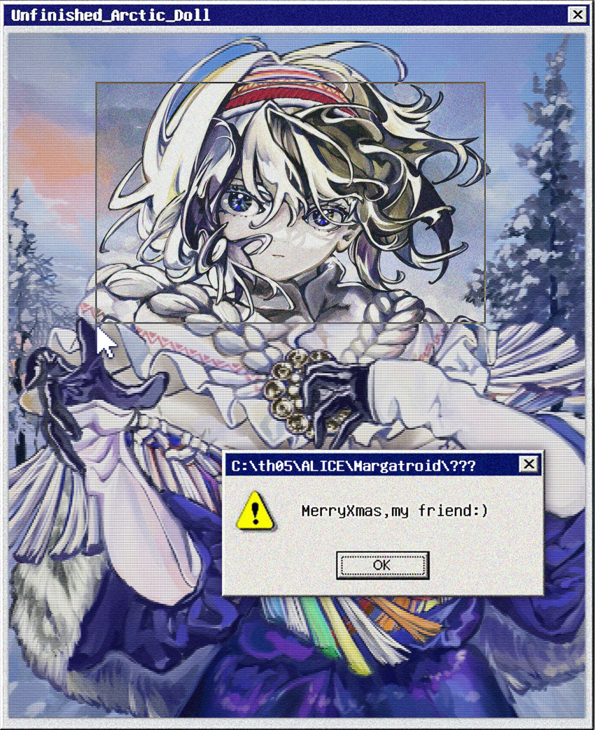 1girl, absurdres, adapted_costume, aks_hongbai_heihuang, alice_margatroid, black_gloves, blonde_hair, blue_dress