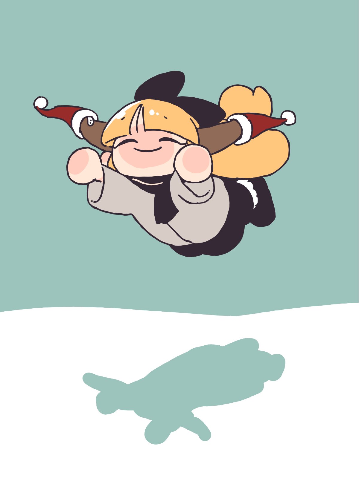 1girl, alternate_costume, black_bow, black_footwear, black_scarf, black_skirt, blonde_hair, blunt_bangs