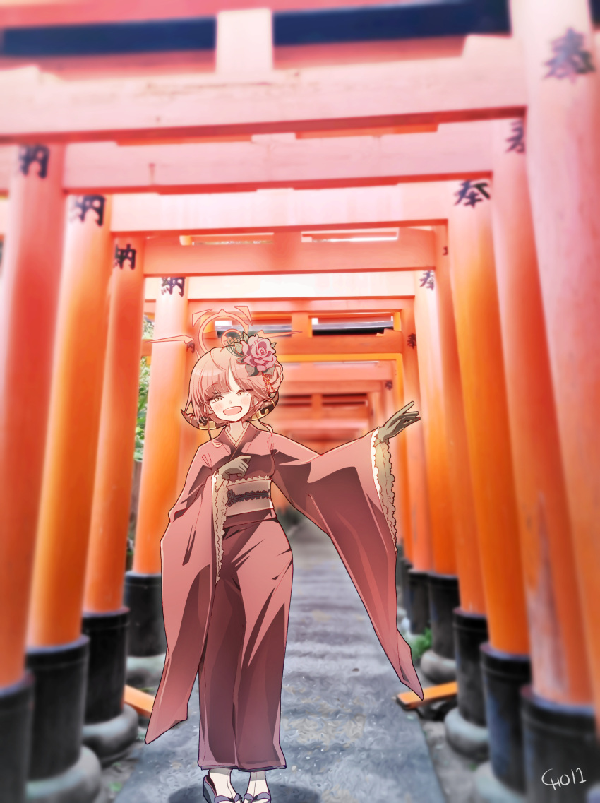 1girl, absurdres, aru_(blue_archive), aru_(new_year)_(blue_archive), blue_archive, blush, brown_gloves, choi1