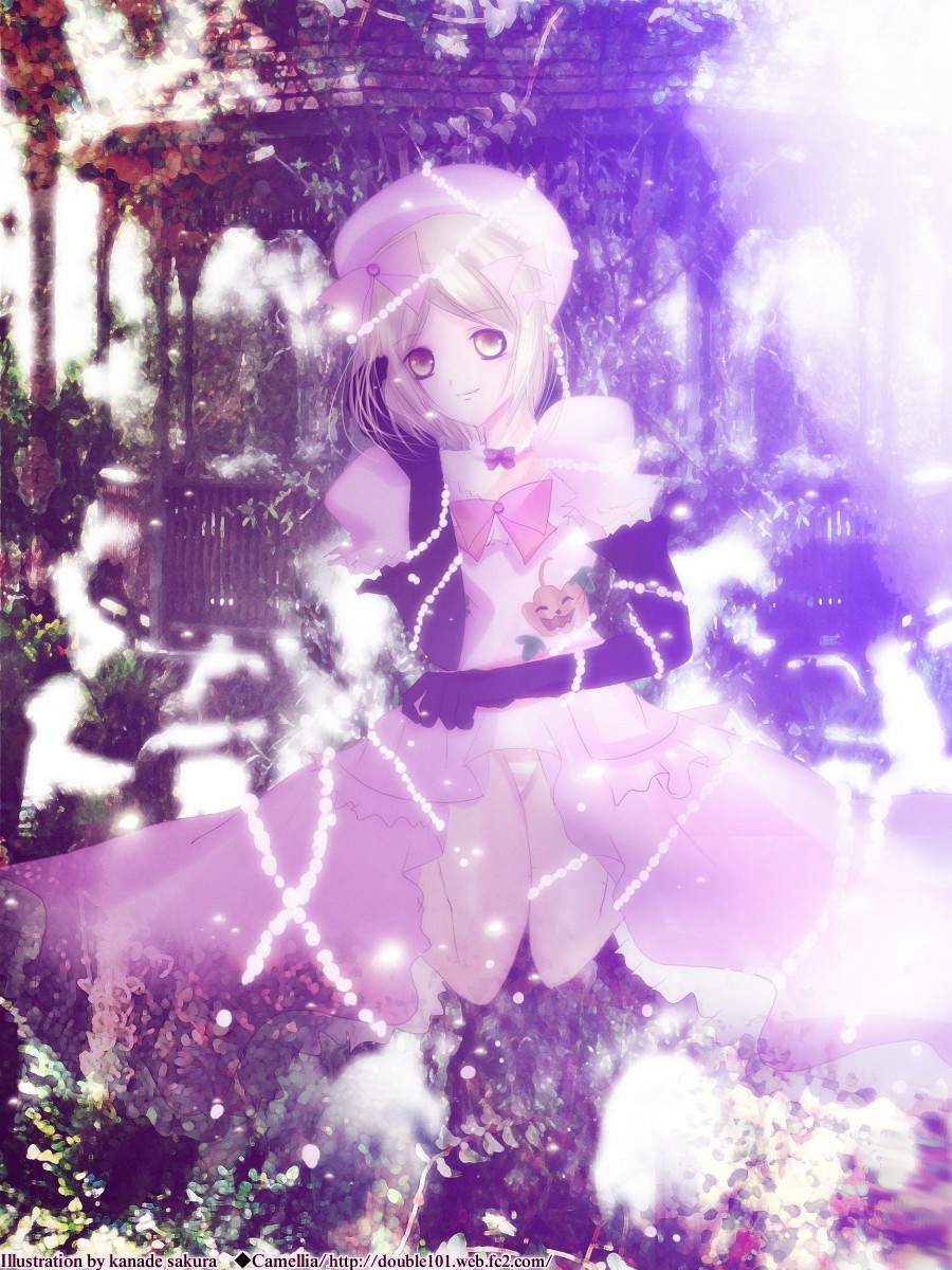 bow, dress, elbow_gloves, gazebo, gloves, hair_bow, hair_ornament, hair_ribbon