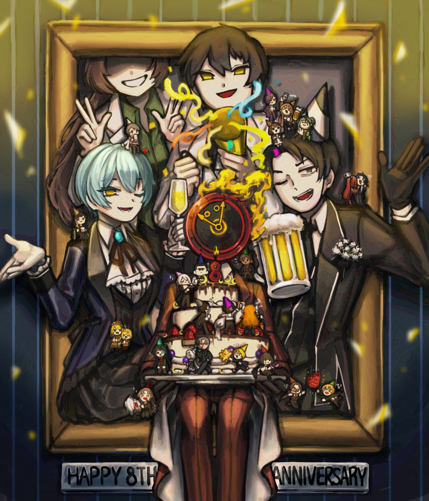 >_<, 1other, 6+boys, 6+girls, angela_(project_moon), ayin_(project_moon), binah_(project_moon), black_eyes