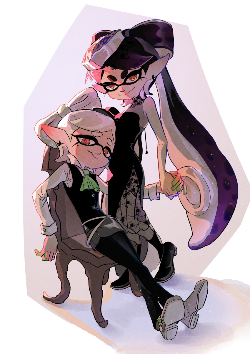 +_+, 2girls, absurdres, callie_(splatoon), cousins, dngjiq380123719, halloween, halloween_costume