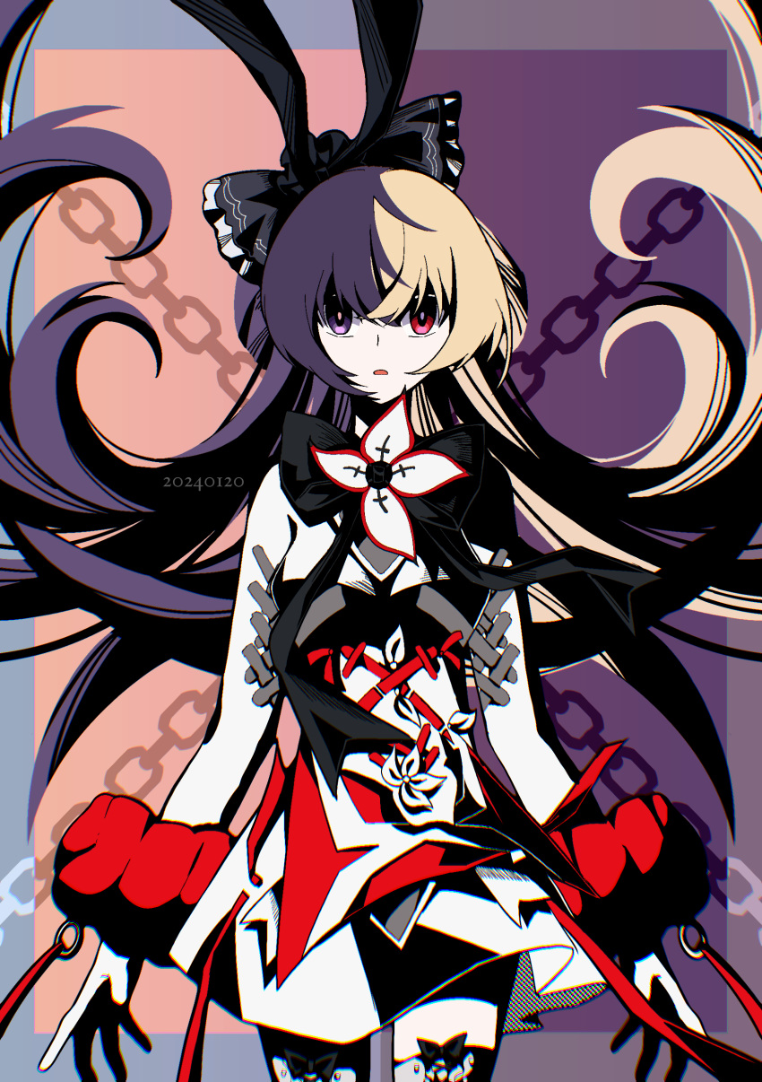 1girl, absurdres, arcaea, blonde_hair, eternalcompass, highres, long_hair, looking_at_viewer