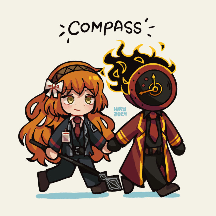 1girl, 1other, belt, black_belt, black_gloves, black_jacket, black_pants, black_shirt