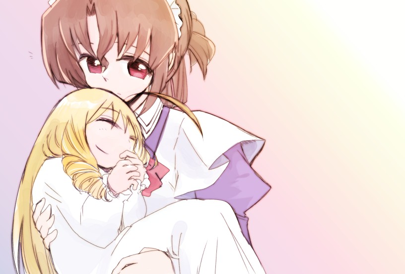 blonde_hair, brown_hair, carrying, closed_eyes, drill_hair, eyes_closed, hayate_no_gotoku!, hitaishou_chiritori