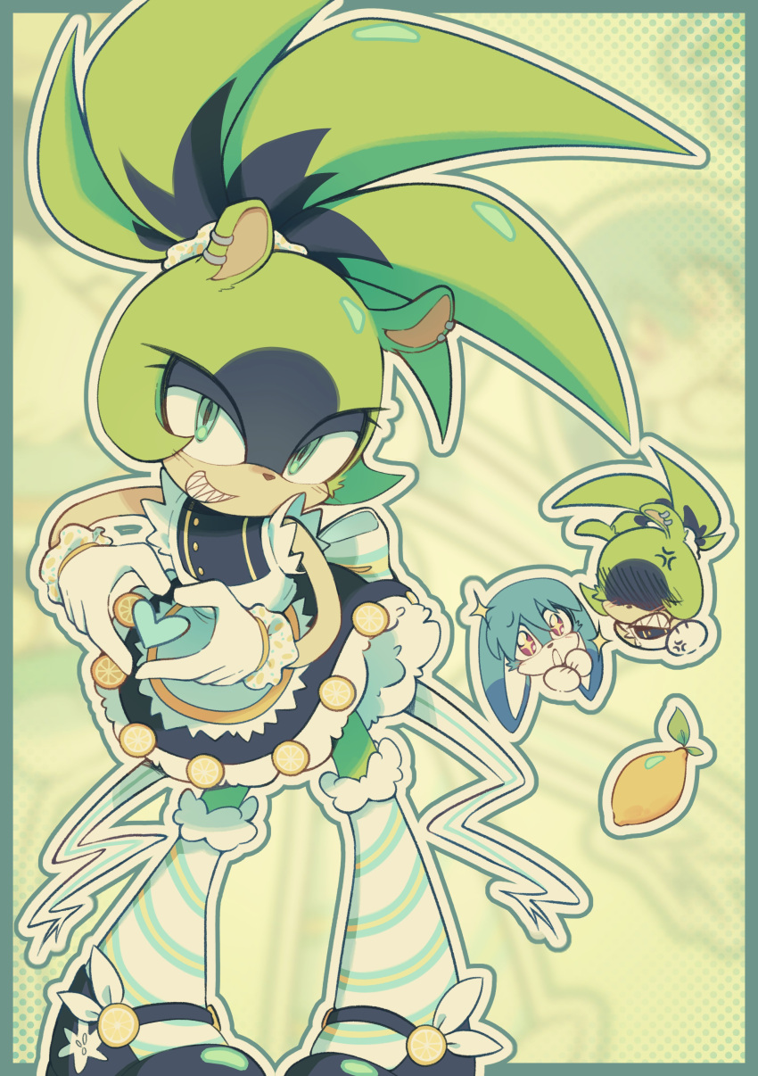 1boy, 1girl, absurdres, animal_ears, animal_nose, black_dress, black_footwear, cyb4angel