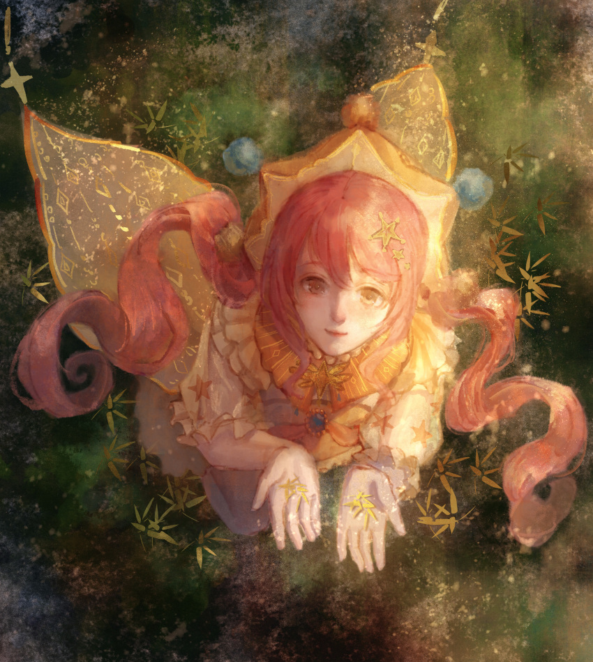 1girl, absurdres, blue_brooch, bow, bowtie, brown_eyes, closed_mouth, coattails