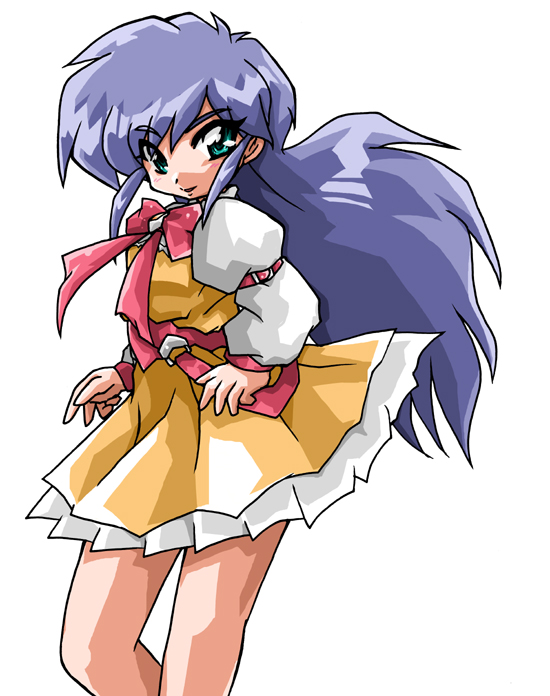 90s, ahoge, aqua_eyes, ayanokouji_sakuya, bad_id, belt, blue_hair, bow