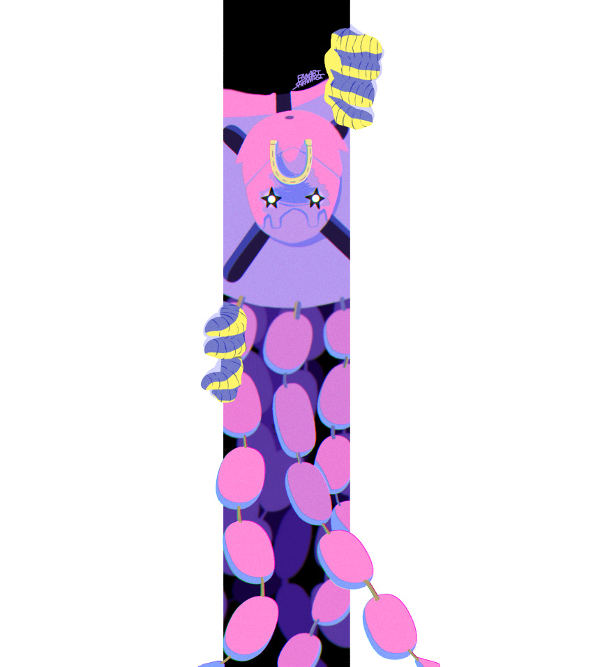 1other, absurdres, black_background, border, cococo029, commentary_request, highres, horseshoe