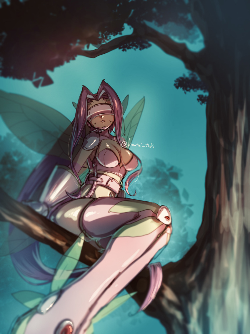 1girl, absurdres, bikini, breasts, digimon, digimon_(creature), fairimon, fairy_wings