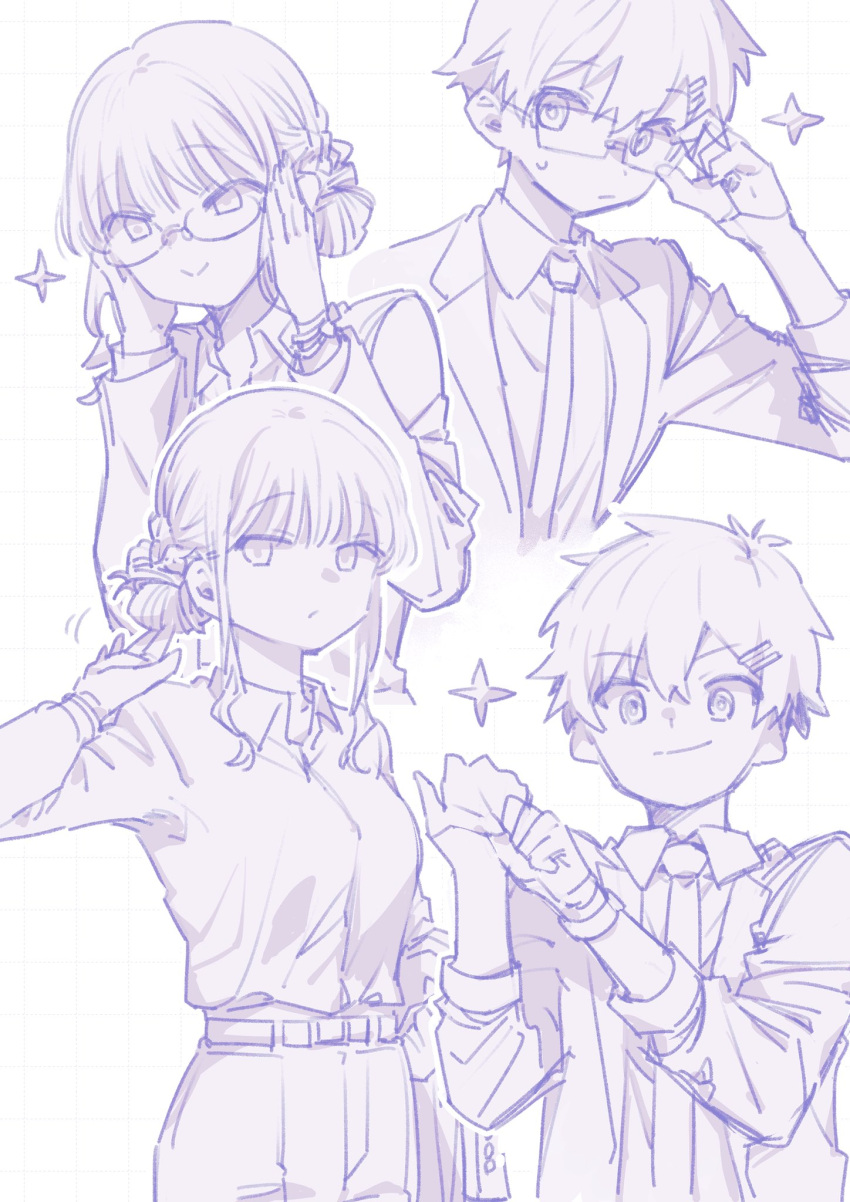 1boy, 1girl, asanaka_yomogi, braid, breasts, brown_hair, cosplay, formal_clothes