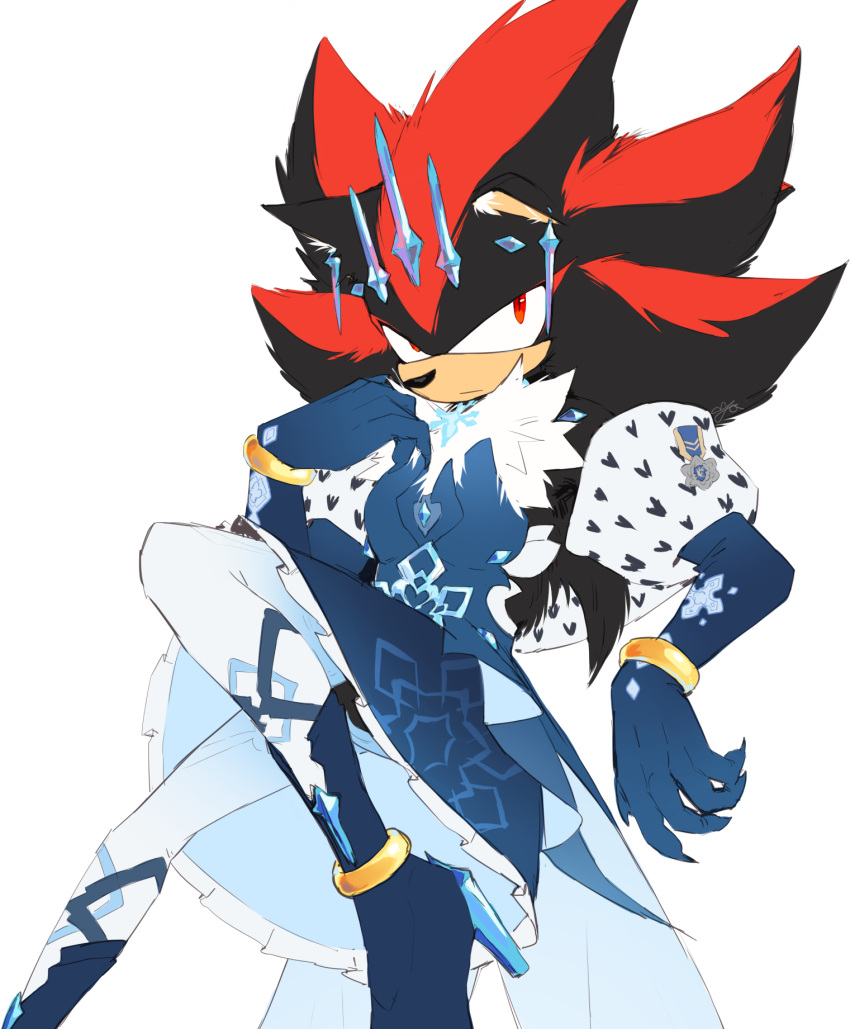 1boy, :|, alternate_costume, animal_ear_fluff, animal_ears, animal_nose, black_fur, black_hair