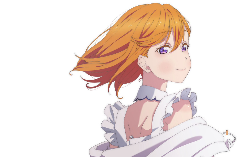 1girl, detached_collar, dress, floating_hair, frilled_dress, frills, fujimiz, hair_between_eyes