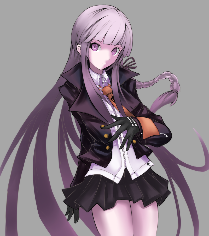 dangan-ronpa, dangan_ronpa, gloves, hair_ribbon, kanten_(kanten328), kirigiri_kyouko, long_hair, necktie